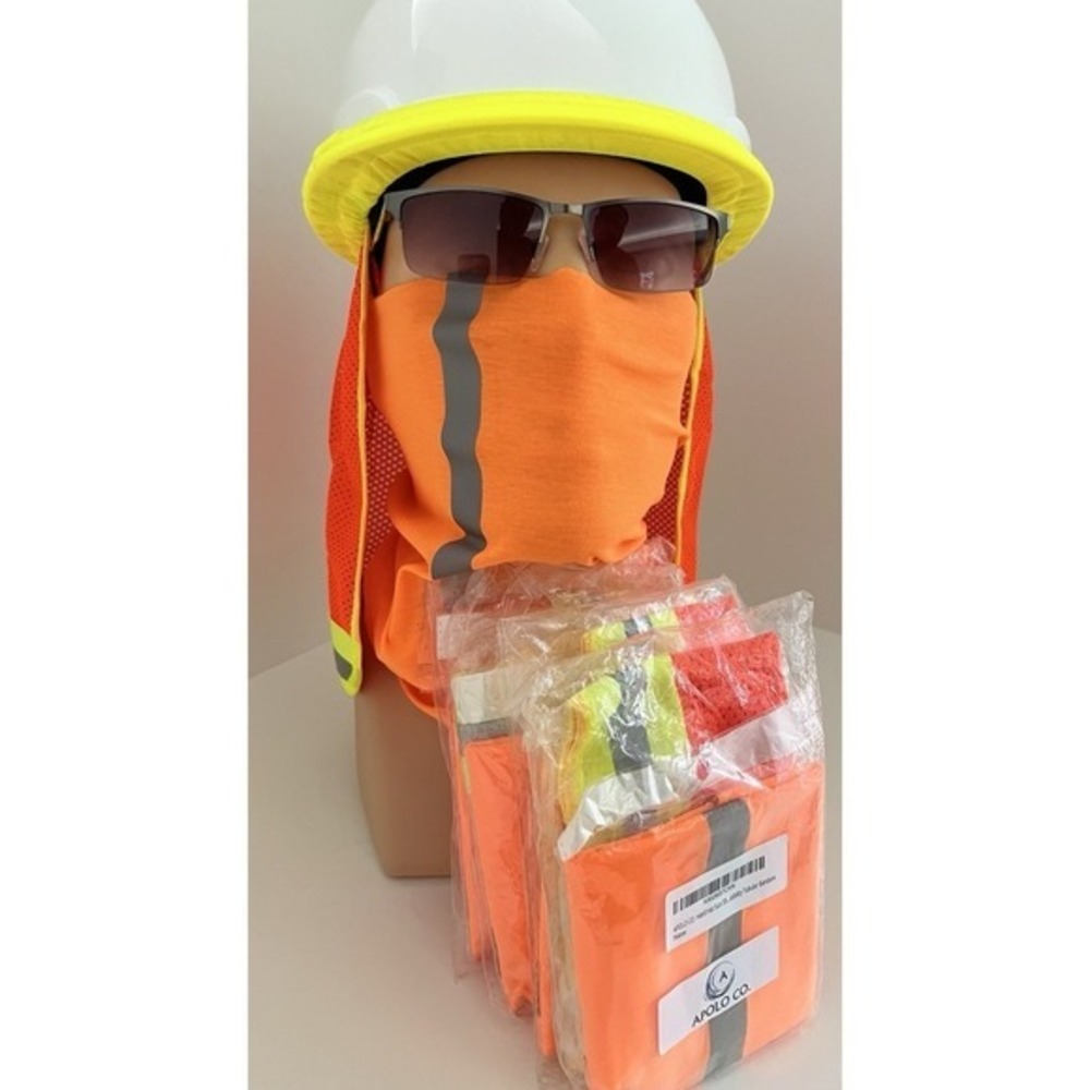 4pk Hard Hat Safety Neck Shade Sun Shield Hi Viz Reflective Free Gaiters